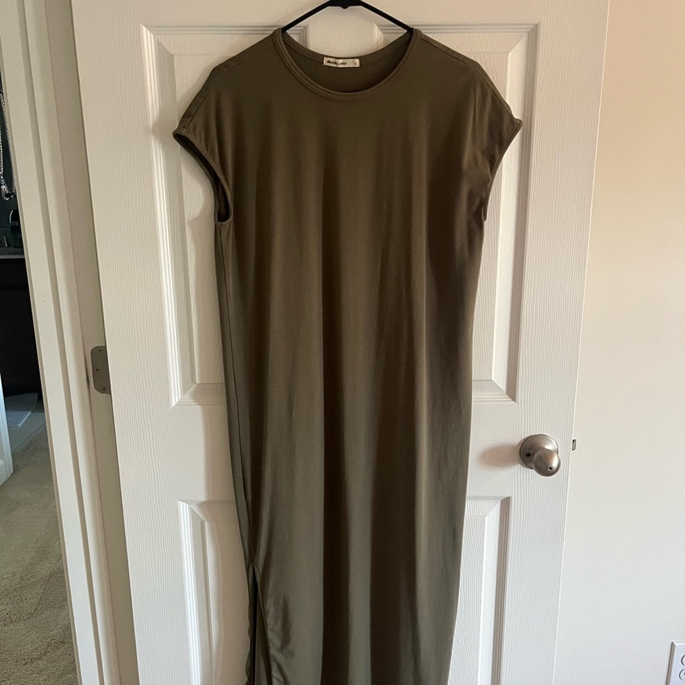 Marine Layer Olive Green Maxi Tshirt Dress, Sz L